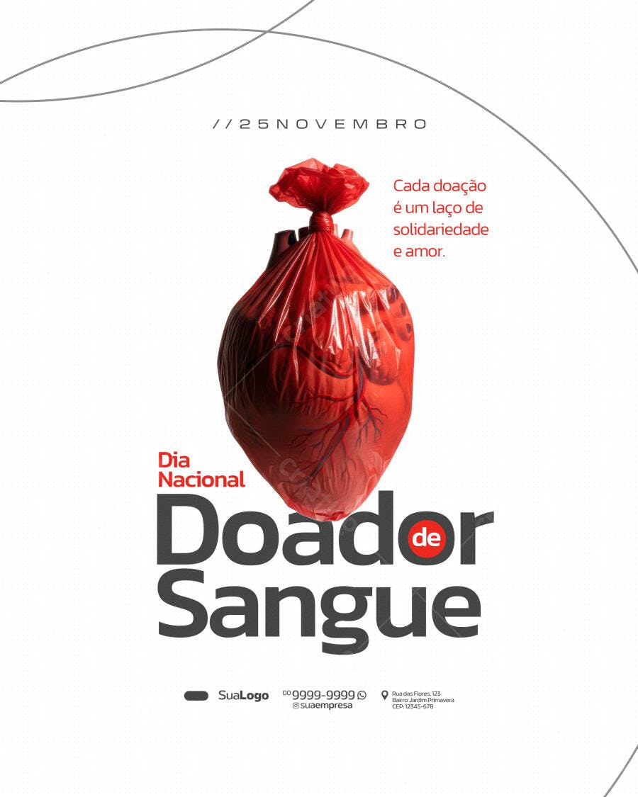 Flyer Dia Nacional Doador de Sangue PSD Editável