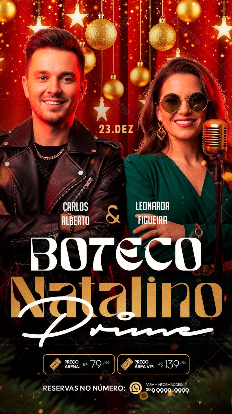 Flyer Show Musical Boteco Natalino Prime 23.Dez PSD Editável