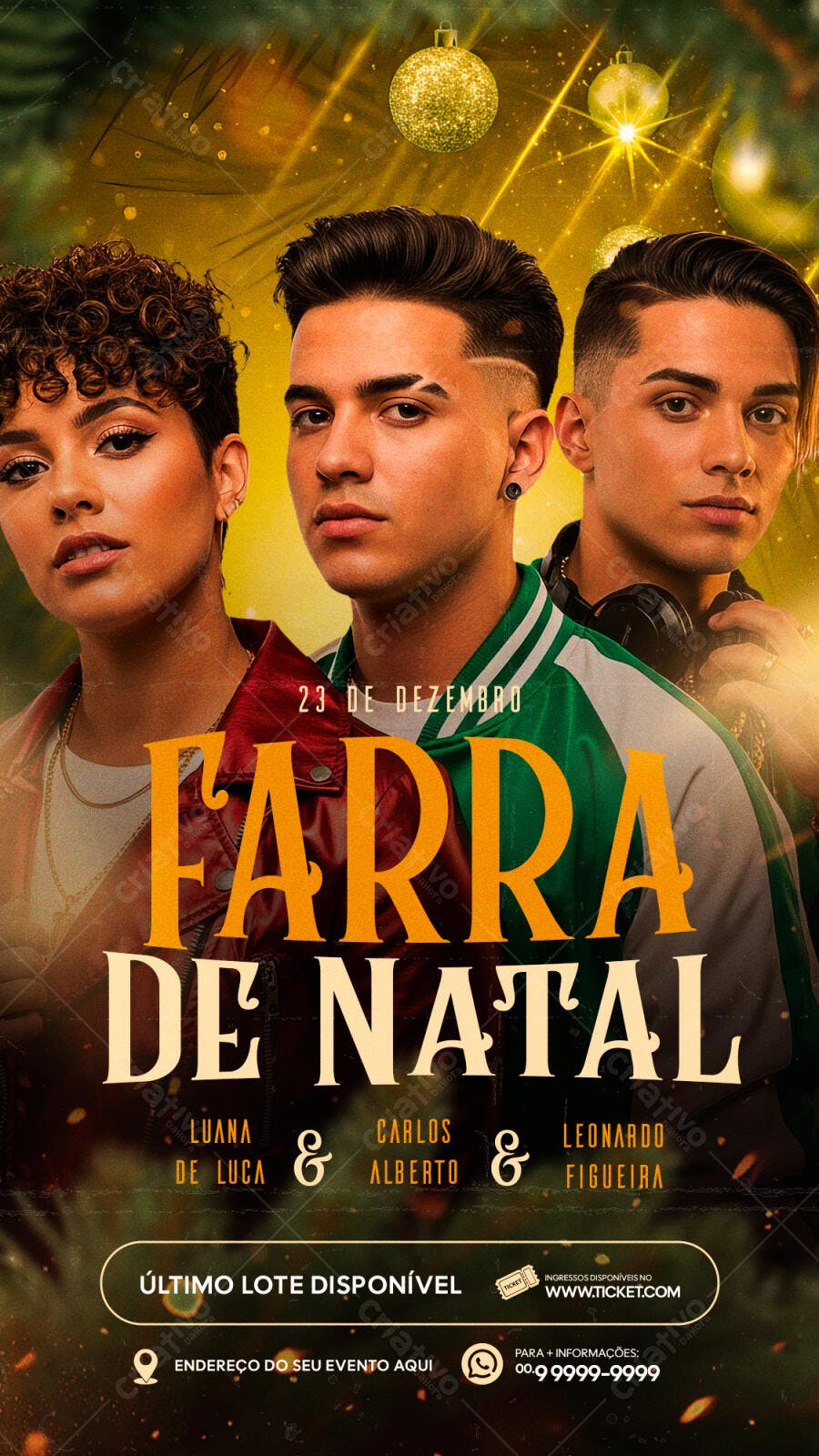 Flyer Farra de Natal 23 de Dezembro PSD Editável
