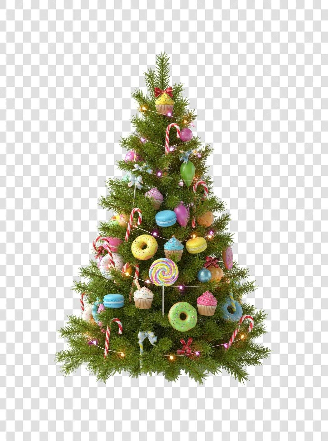 Decoração Natalina Árvore de Natal Doce Colorida Festas Dezembro PNG com fundo transparente