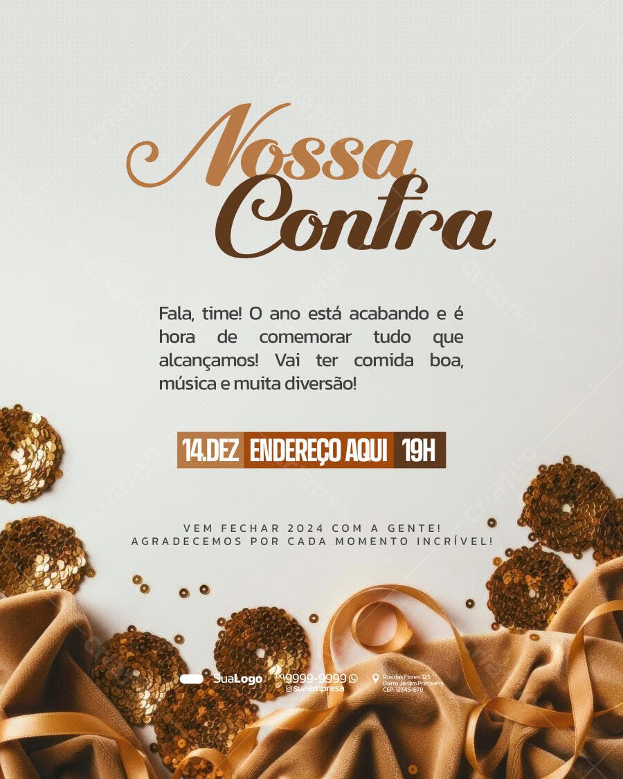 Flyer Confraternização Nossa Contra Fim de Ano PSD Editável