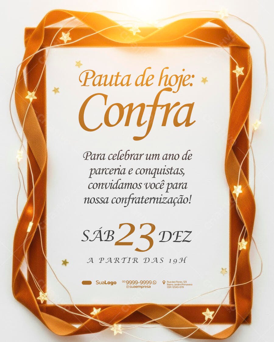 Flyer Confraternização Empresarial Parceria PSD Editável