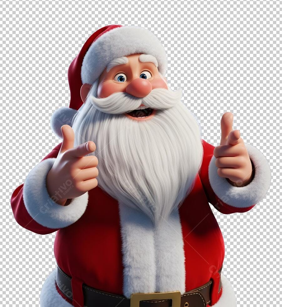 Personagem Papai Noel Natal alegre sorrindo apontando roupa vermelha PNG com fundo transparente