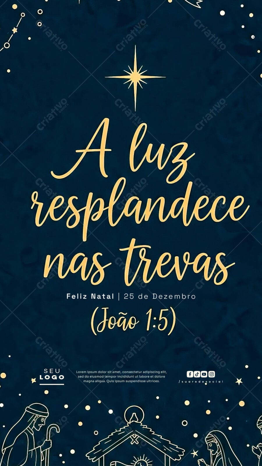 Flyer Natal Estrela Belém Natividade PSD Editável