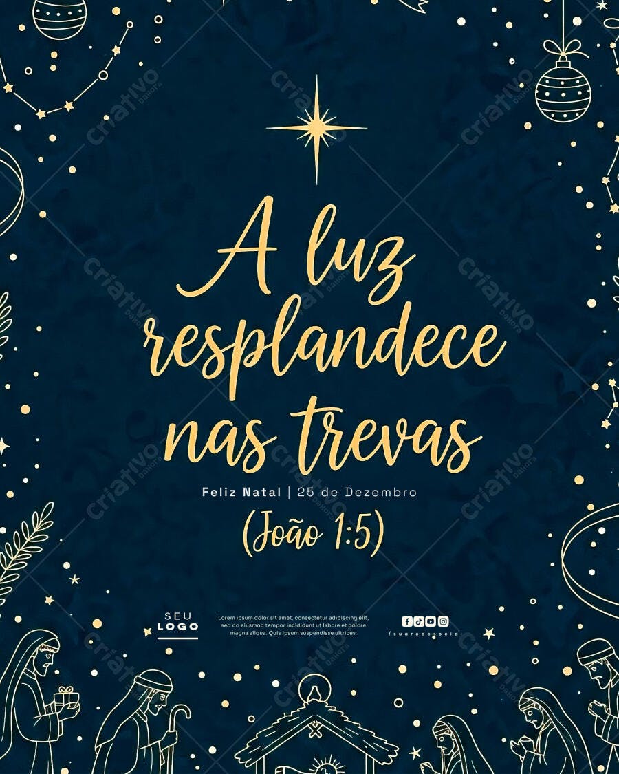 Flyer Natalino Tema Natividade A Luz Resplandece PSD Editável