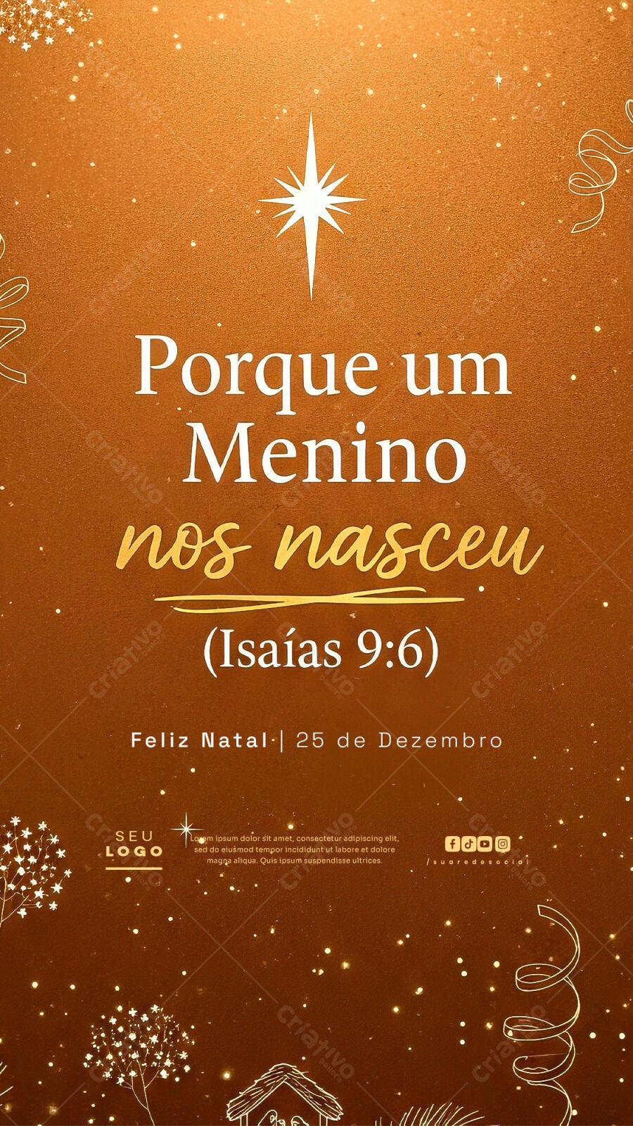 Story de Instagram para Natal Cristão PSD Editável