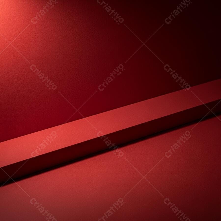 Fundo abstrato vermelho com barra geométrica e sombras dramáticas