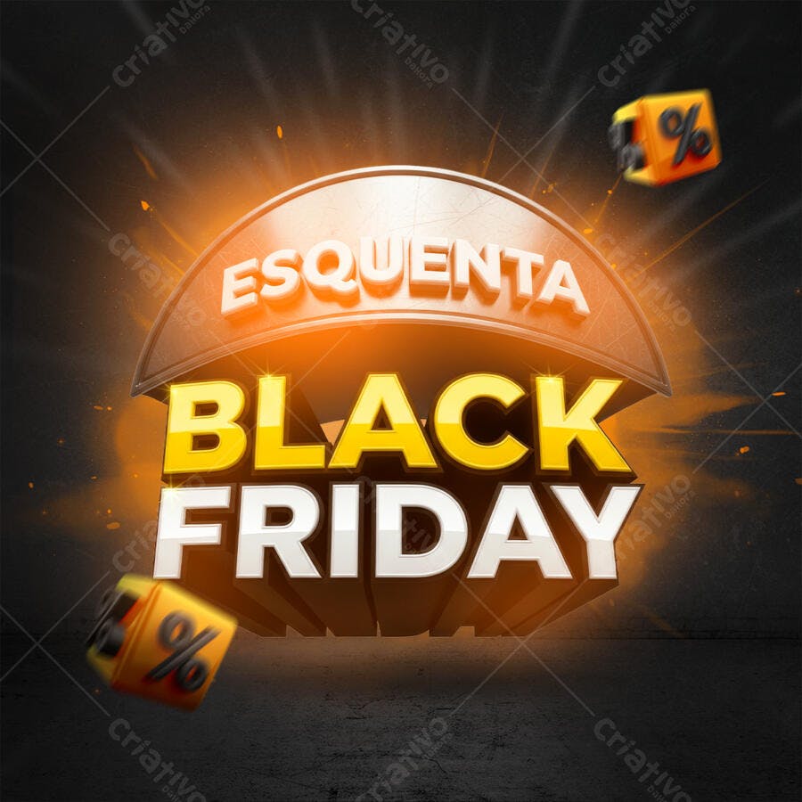 Flyer Promocional Esquenta Black Friday 3D PSD Editável
