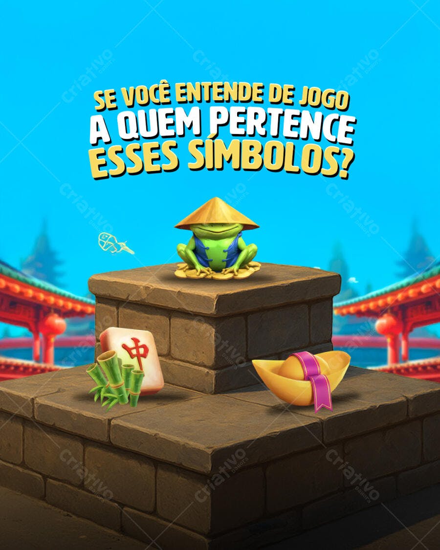 Post para Redes Sociais Quiz de Símbolos de Jogos Psd Editável