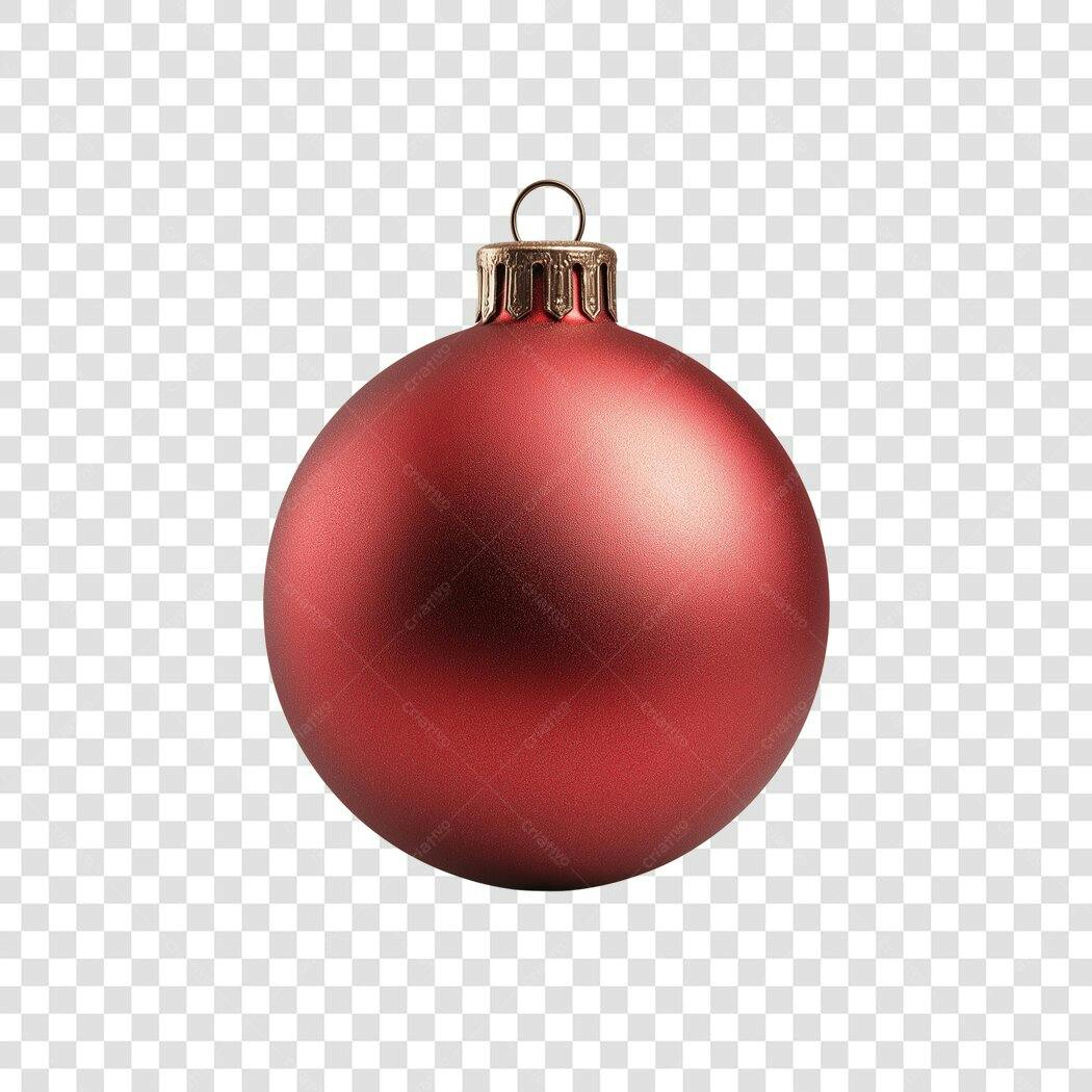 Bola de Natal vermelha fosca festas de fim de ano PNG com fundo transparente