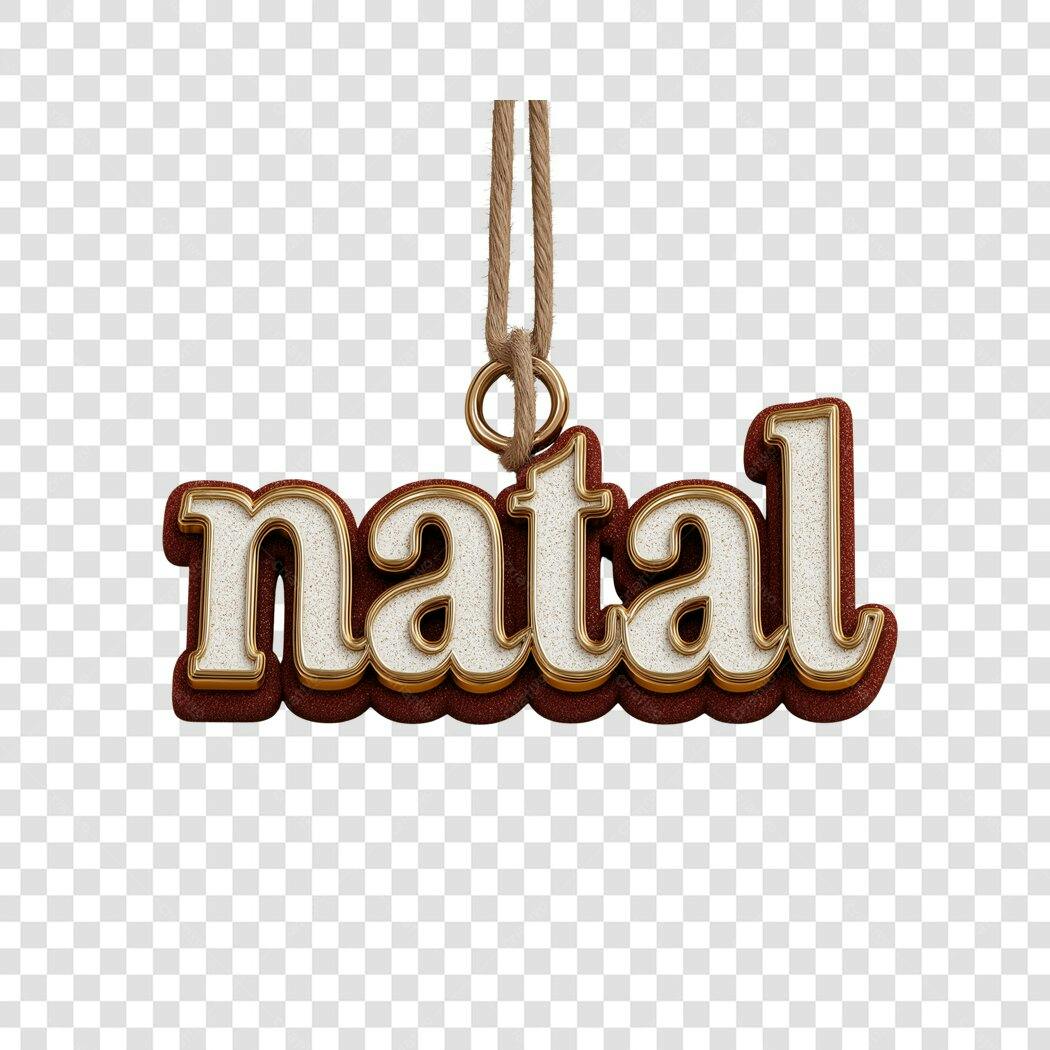 Decoração Natalina 3D dourada vermelha e branca PNG com fundo transparente