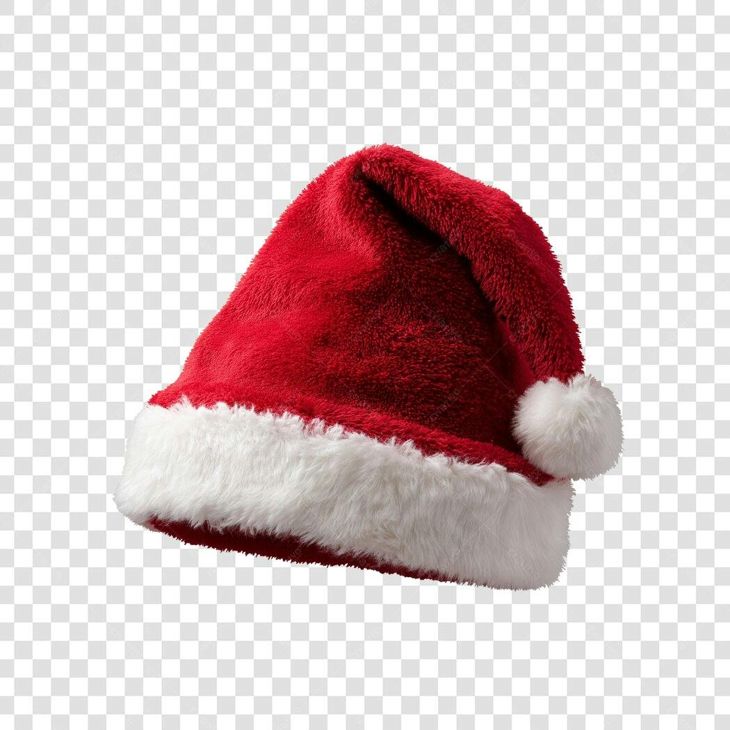 Adorno de Natal Gorro Papai Noel vermelho e branco PNG com fundo transparente