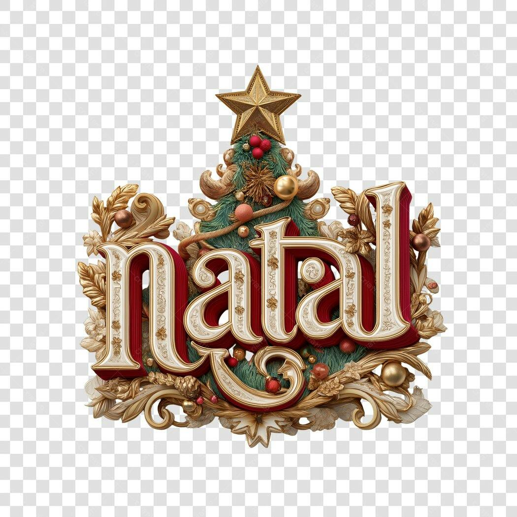 Arte para Natal 25 de Dezembro vermelho dourado verde PNG com fundo transparente