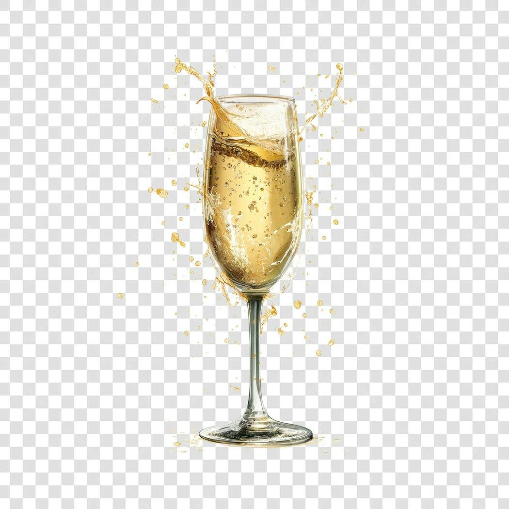 Elemento Gráfico Taça Champanhe Espirrando Celebração PNG com fundo transparente