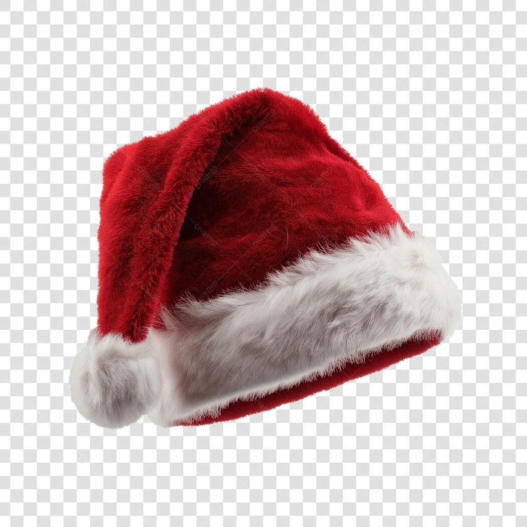 Chapéu de Papai Noel Natal Vermelho Branco PNG com fundo transparente
