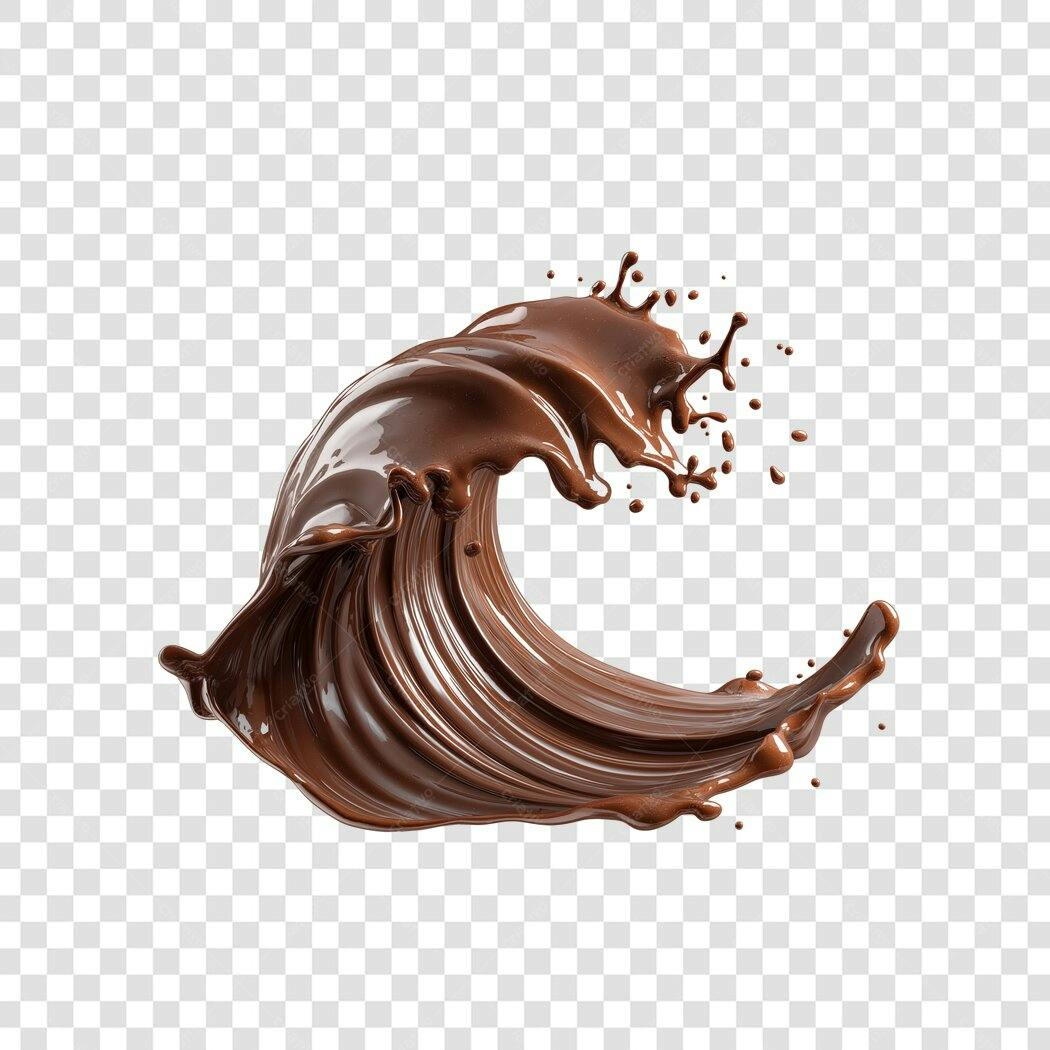 Splash de Chocolate em Onda para Publicidade PNG com fundo transparente