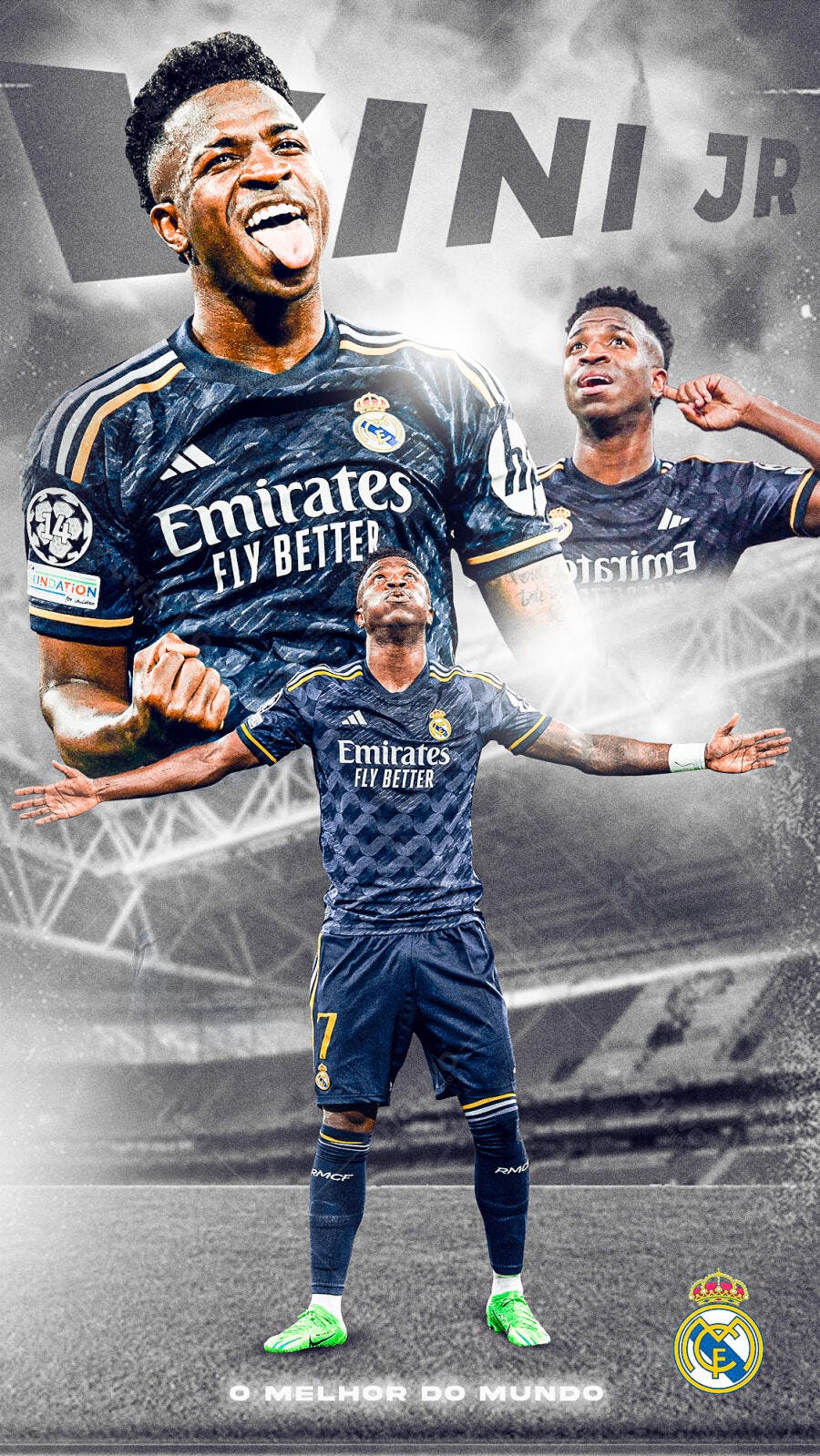 Flyer Futebol Vini Jr Real Madrid O Melhor do Mundo PSD Editável