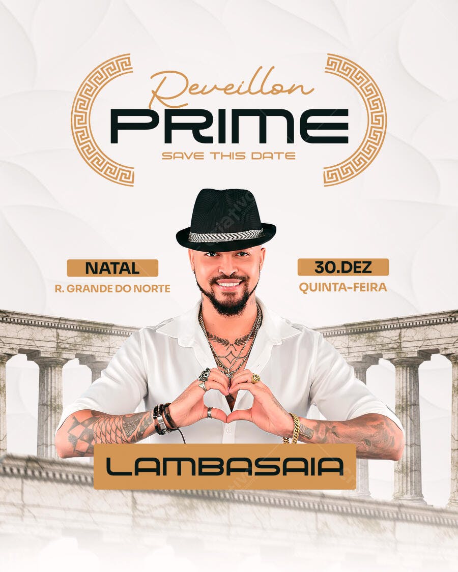 Flyer Reveillon Prime Lambasaia PSD Editável