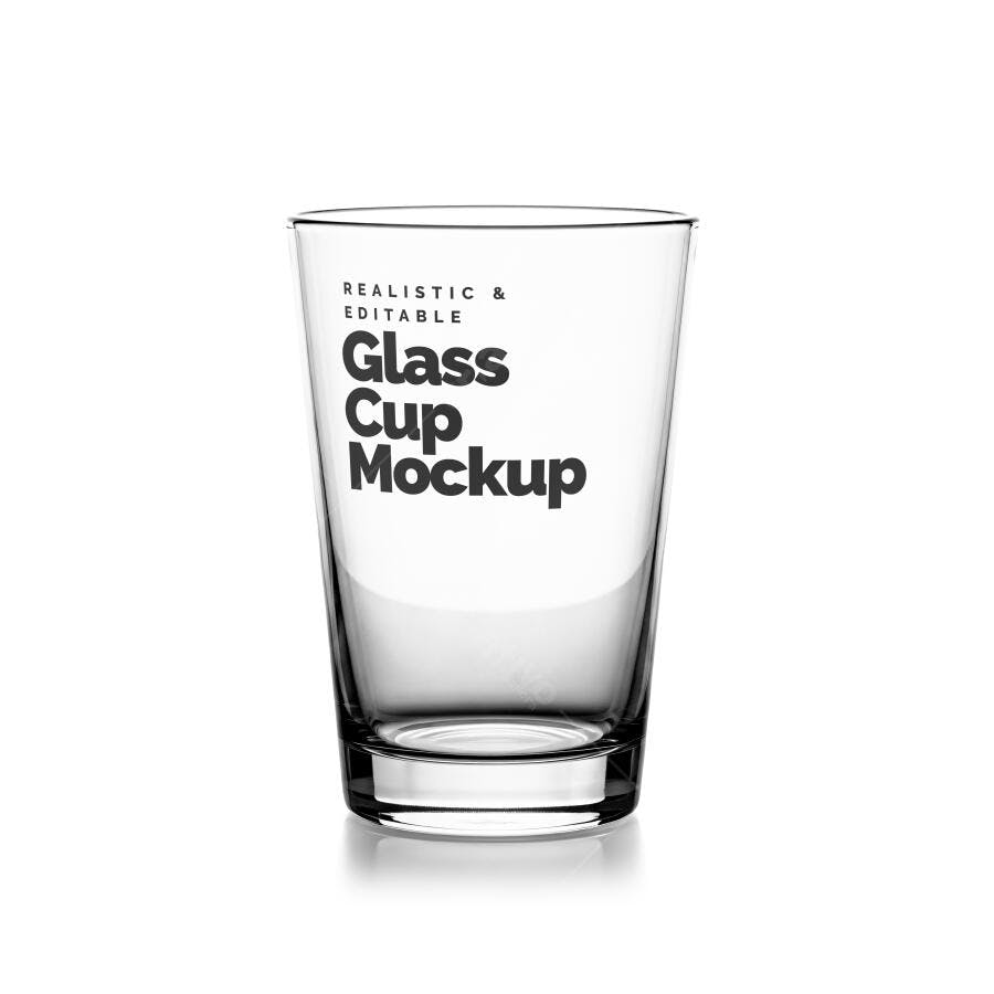 Mockup Realista de Copo de Vidro Transparente para Bebidas e Branding