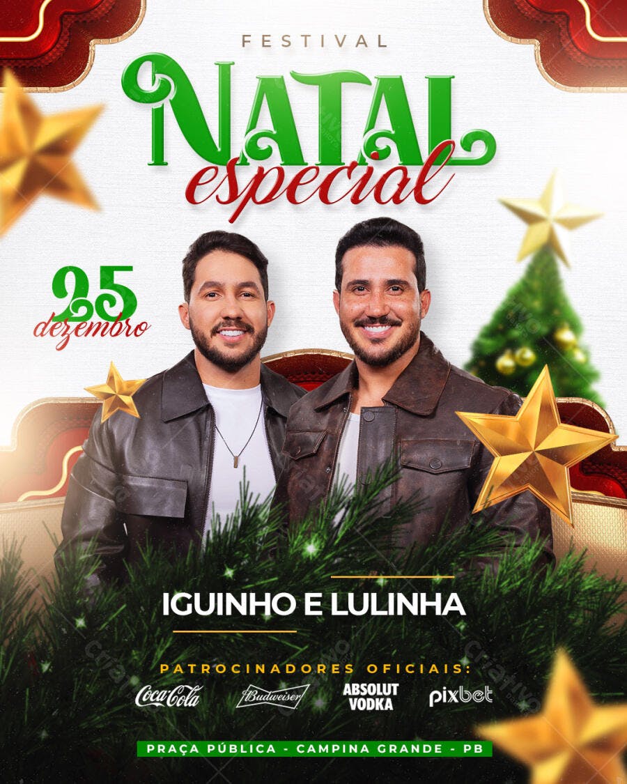 Flyer Festival Natal Especial Iguinho e Lulinha PSD Editável