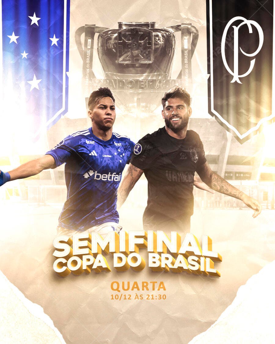 Flyer de Futebol Semifinal Copa do Brasil PSD Editável