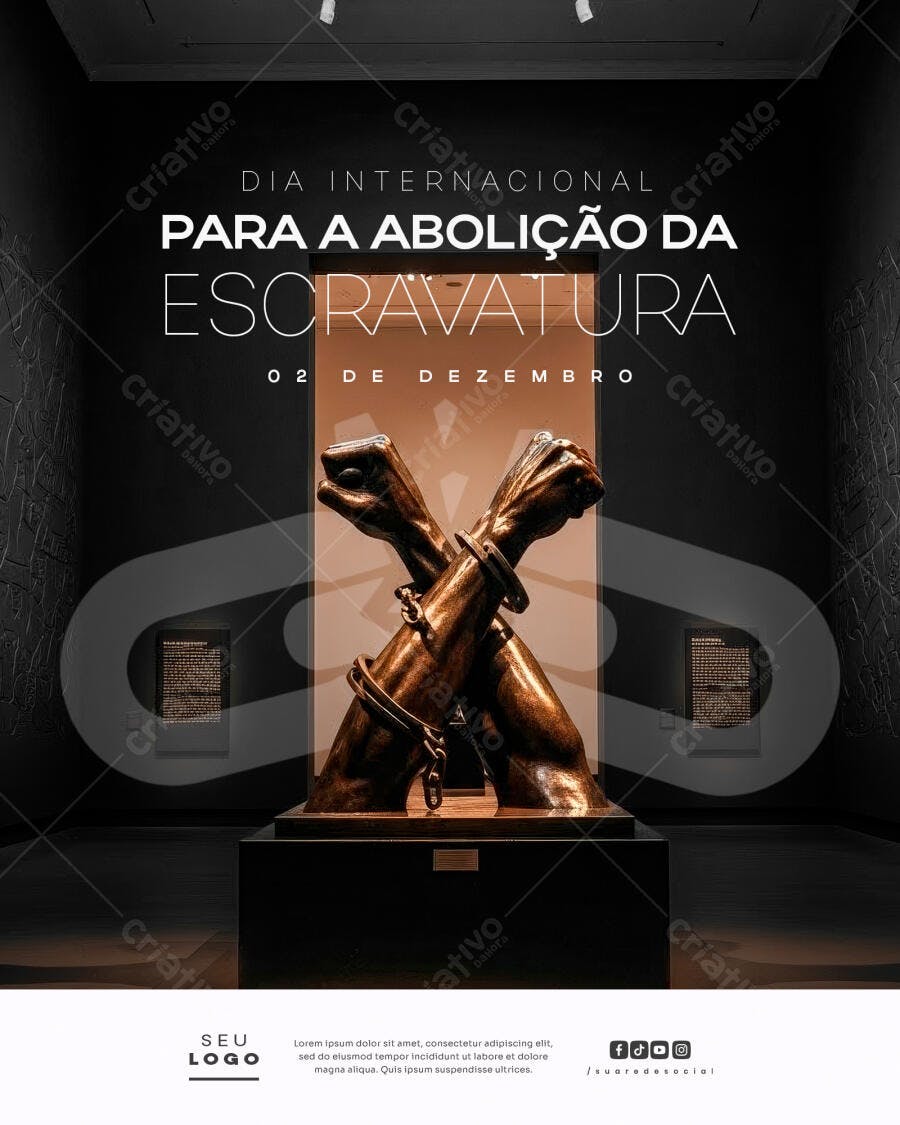 Flyer Dia Internacional para Abolição da Escravatura PSD Editável