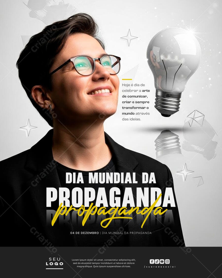 Flyer Dia Mundial da Propaganda Jovem Criativa PSD Editável