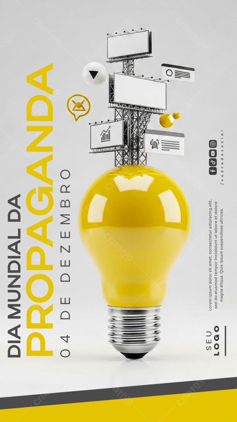 Flyer Dia Mundial da Propaganda 04 de Dezembro PSD Editável