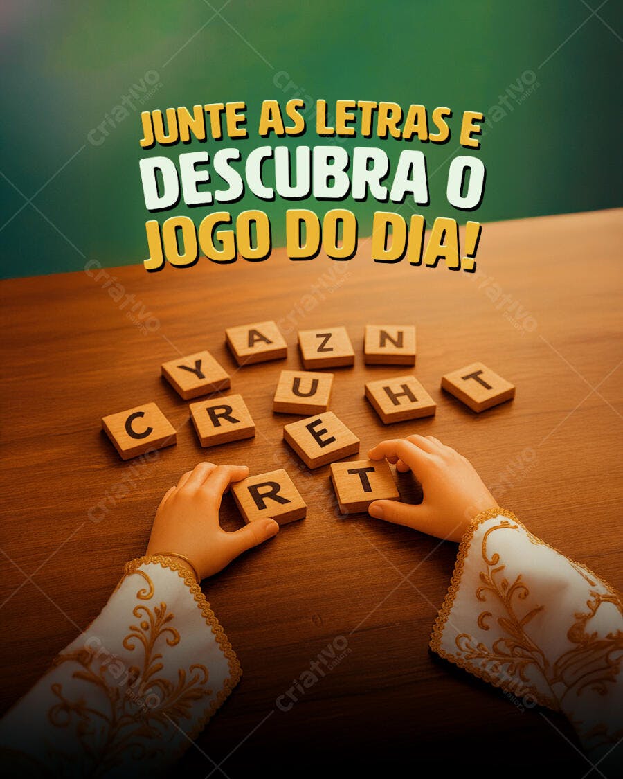 Post Jogo de Palavras Desafio do Dia PSD Editável