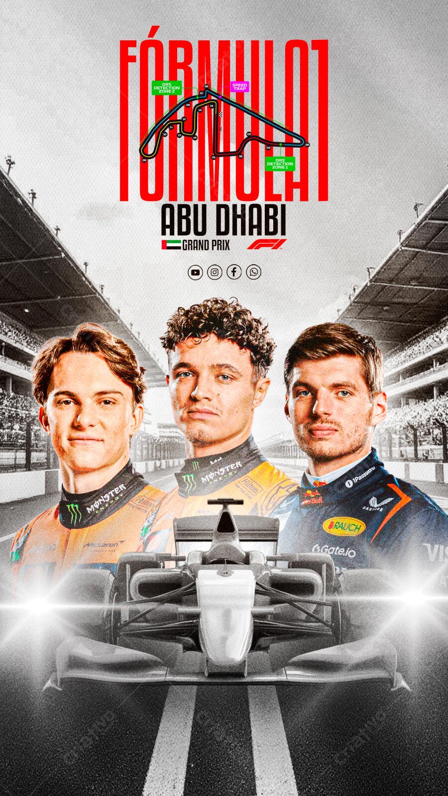 Flyer Grande Prêmio de Fórmula 1 Abu Dhabi PSD Editável