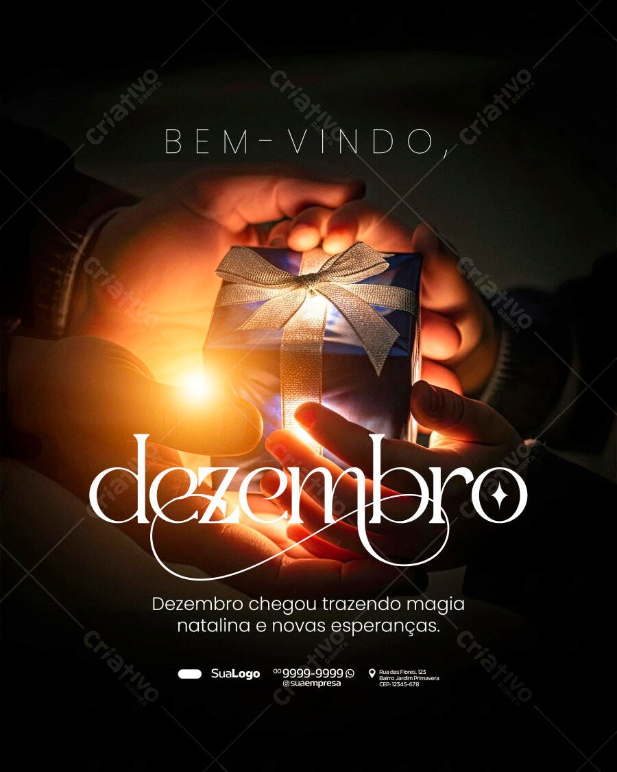 Flyer Boas-vindas Dezembro Magia Natalina PSD Editável