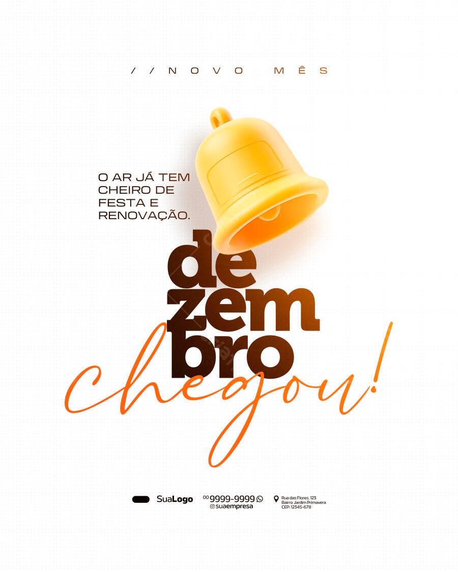 Post de Boas-vindas Dezembro PSD Editável