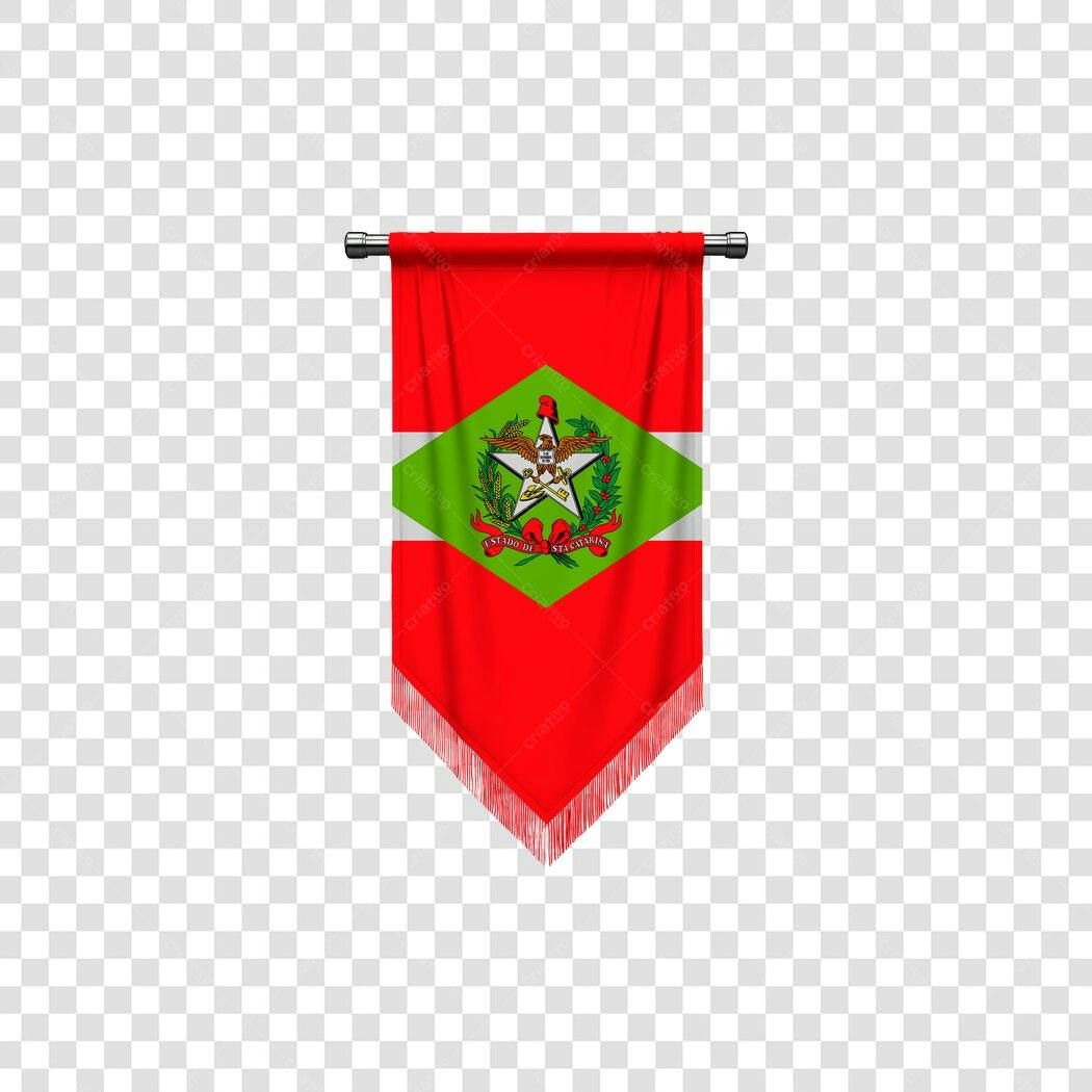 Bandeira vertical Santa Catarina Brasil PNG com fundo transparente