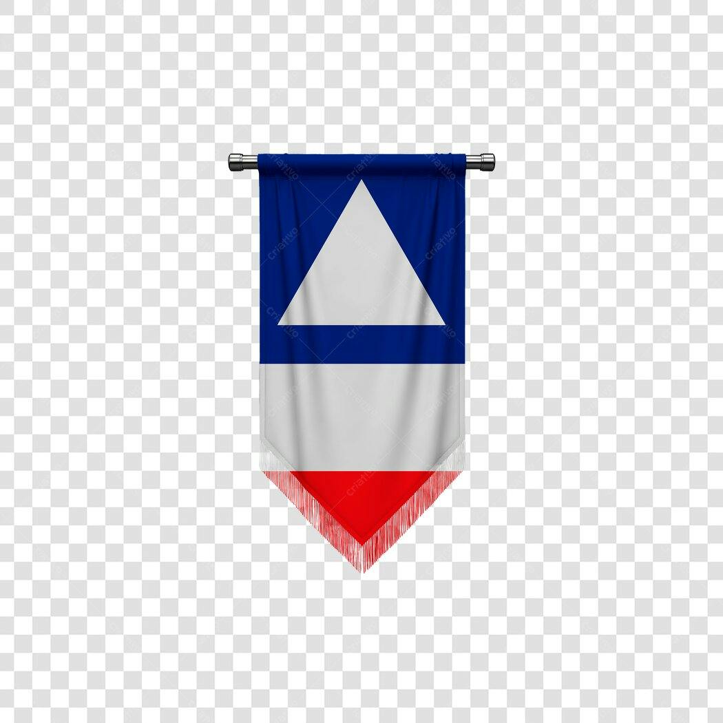 Flâmula Bandeira da Bahia azul branco vermelho triangular PNG com fundo transparente