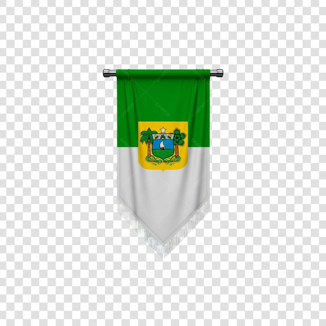 Flâmula Bandeira Verde Branca Emblema Tropical Palmeiras Barco PNG com fundo transparente