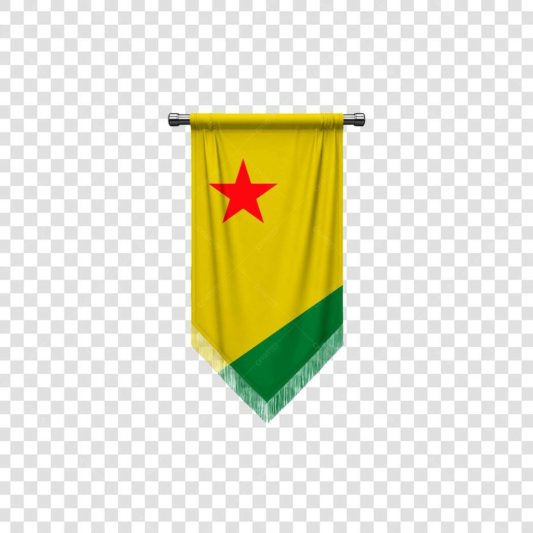 Flâmula Bandeira de Granada amarela verde estrela vermelha PNG com fundo transparente