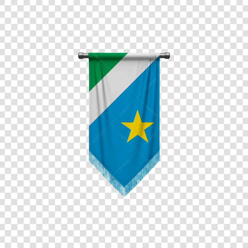Bandeira do Sergipe pendurada verde branca azul estrela amarela PNG com fundo transparente