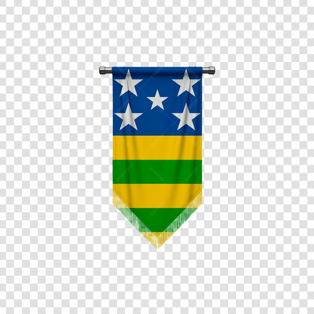 Bandeira Flâmula Brasil com Estrelas Azul Amarelo Verde PNG com fundo transparente