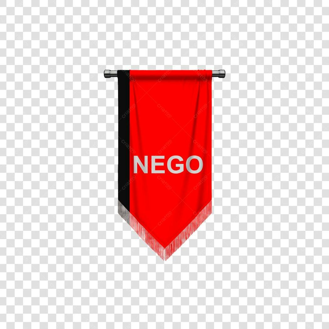 Bandeira do Estado da Paraíba com texto Nego vermelho e preto PNG com fundo transparente