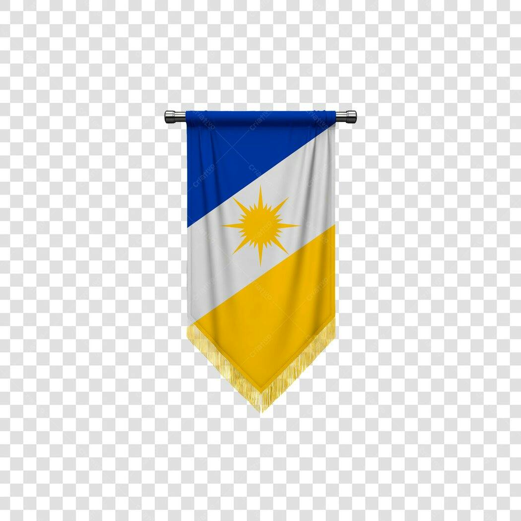 Bandeira vertical Tocantins Sol Azul Branco Amarelo PNG com fundo transparente