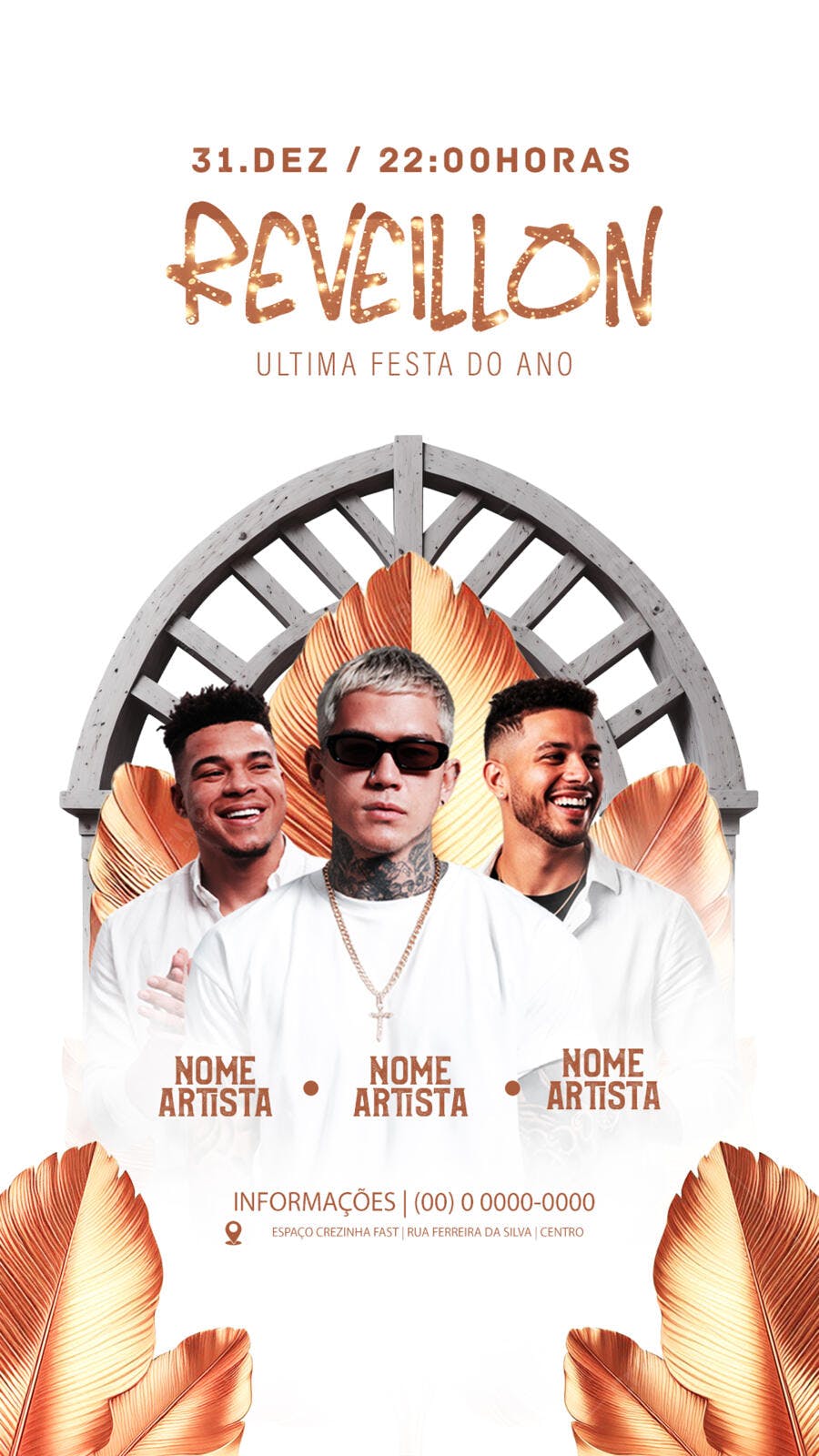 Flyer de Evento Réveillon 31.DEZ com Artistas PSD Editável