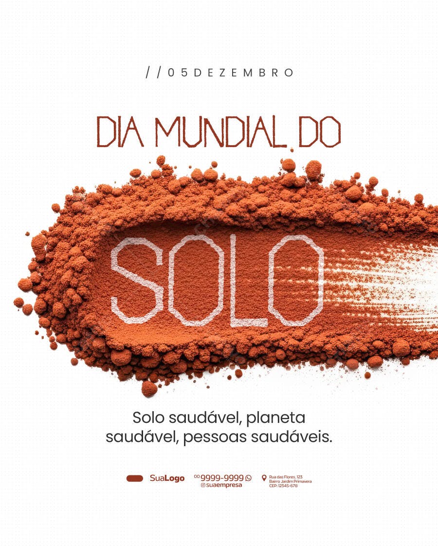 Flyer Dia Mundial do Solo 05 Dezembro PSD Editável