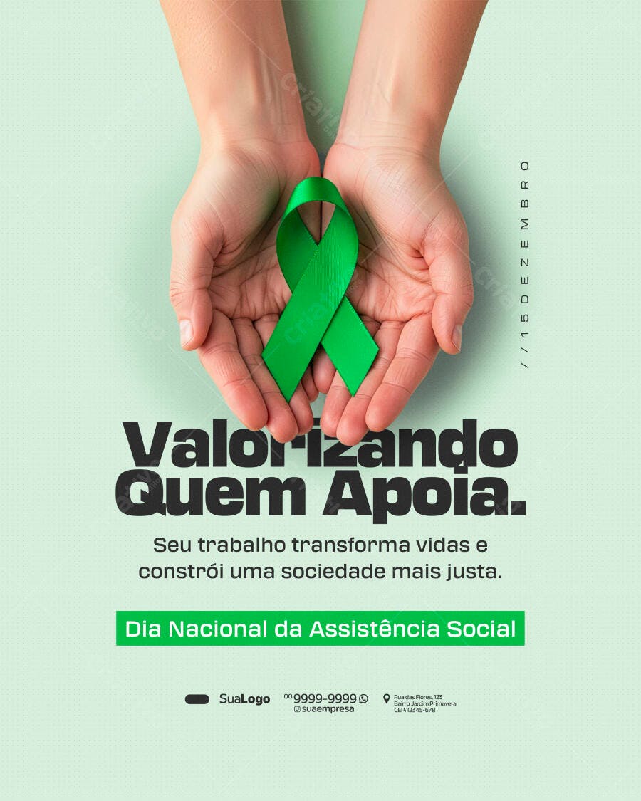 Flyer para o Dia Nacional da Assistência Social PSD Editável