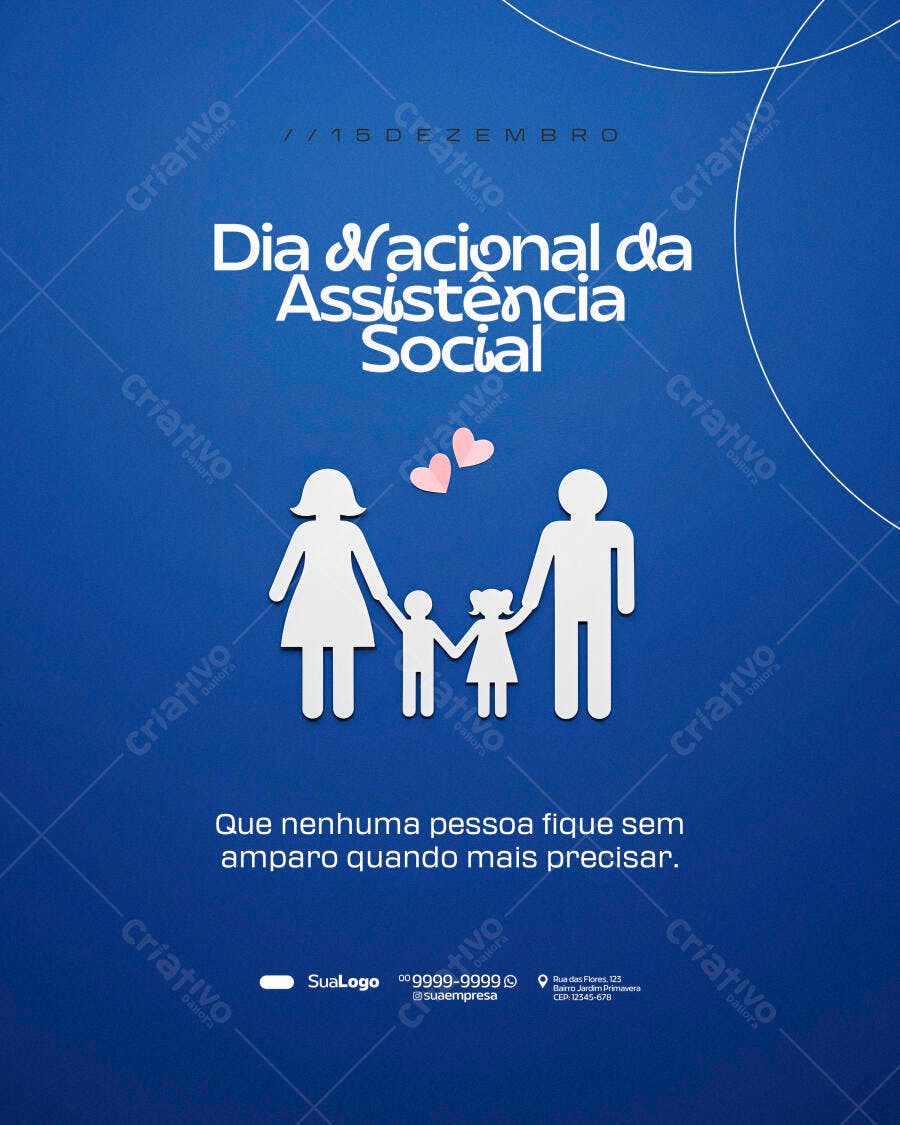 Flyer Dia Nacional da Assistência Social PSD Editável