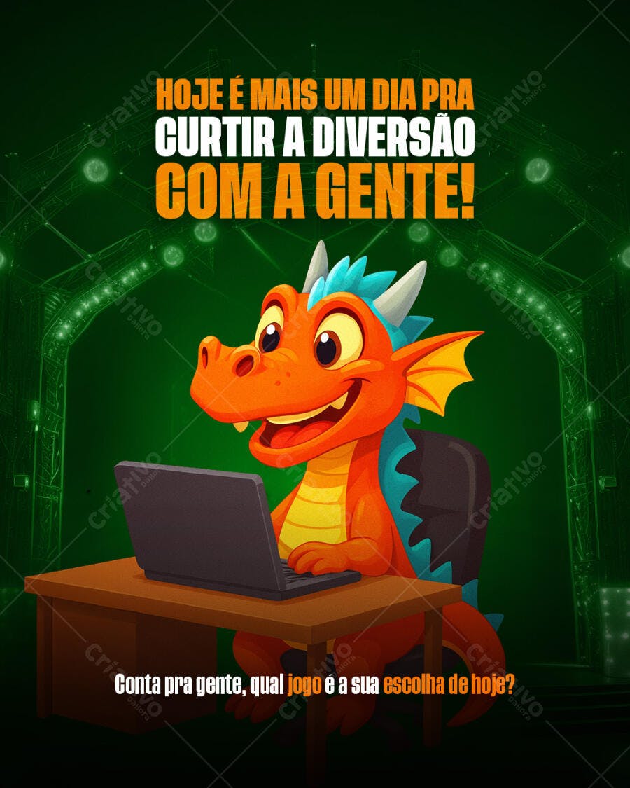 Flyer Gaming Dragão e Notebook PSD Editável