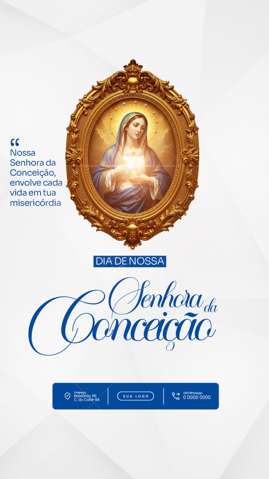 Flyer para Dia de Nossa Senhora da Conceição PSD Editável