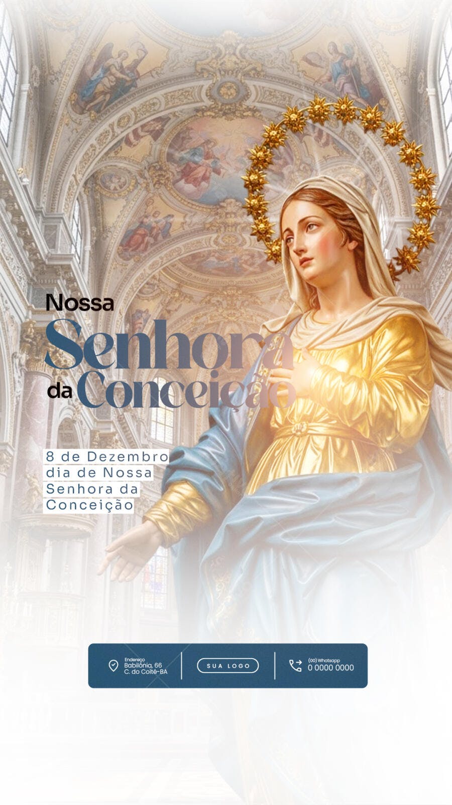 Flyer para Dia de Nossa Senhora da Conceição PSD Editável