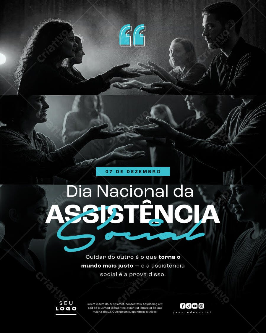 Flyer Dia Nacional da Assistência Social PSD Editável