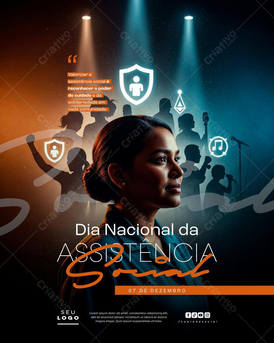 Flyer Dia Nacional da Assistência Social PSD Editável