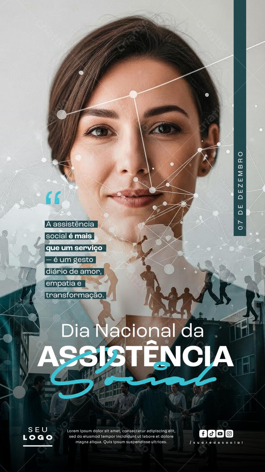 Flyer Dia Nacional da Assistência Social PSD Editável